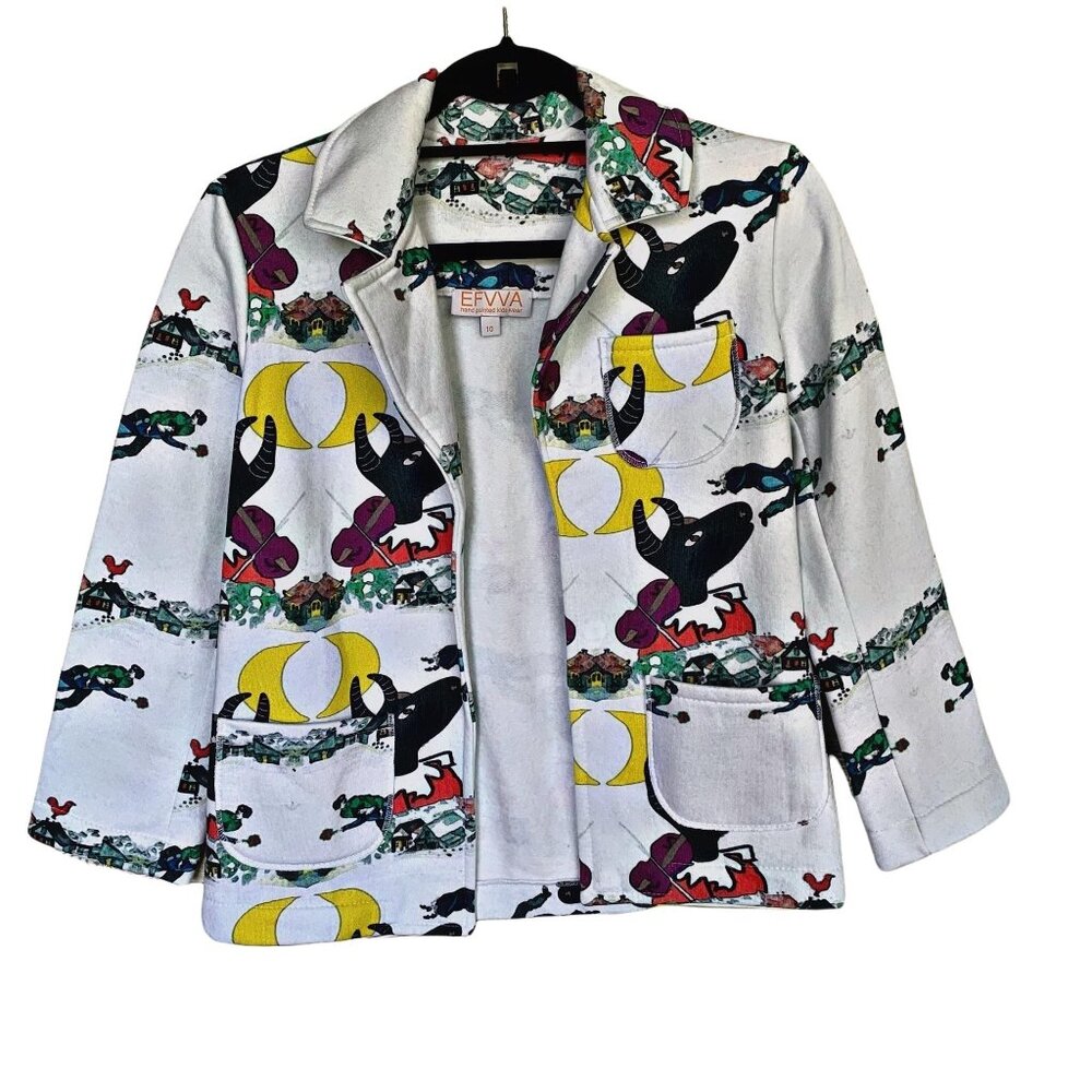 EFVVA Rad Novelty Print Sweater Blazer Girls 10